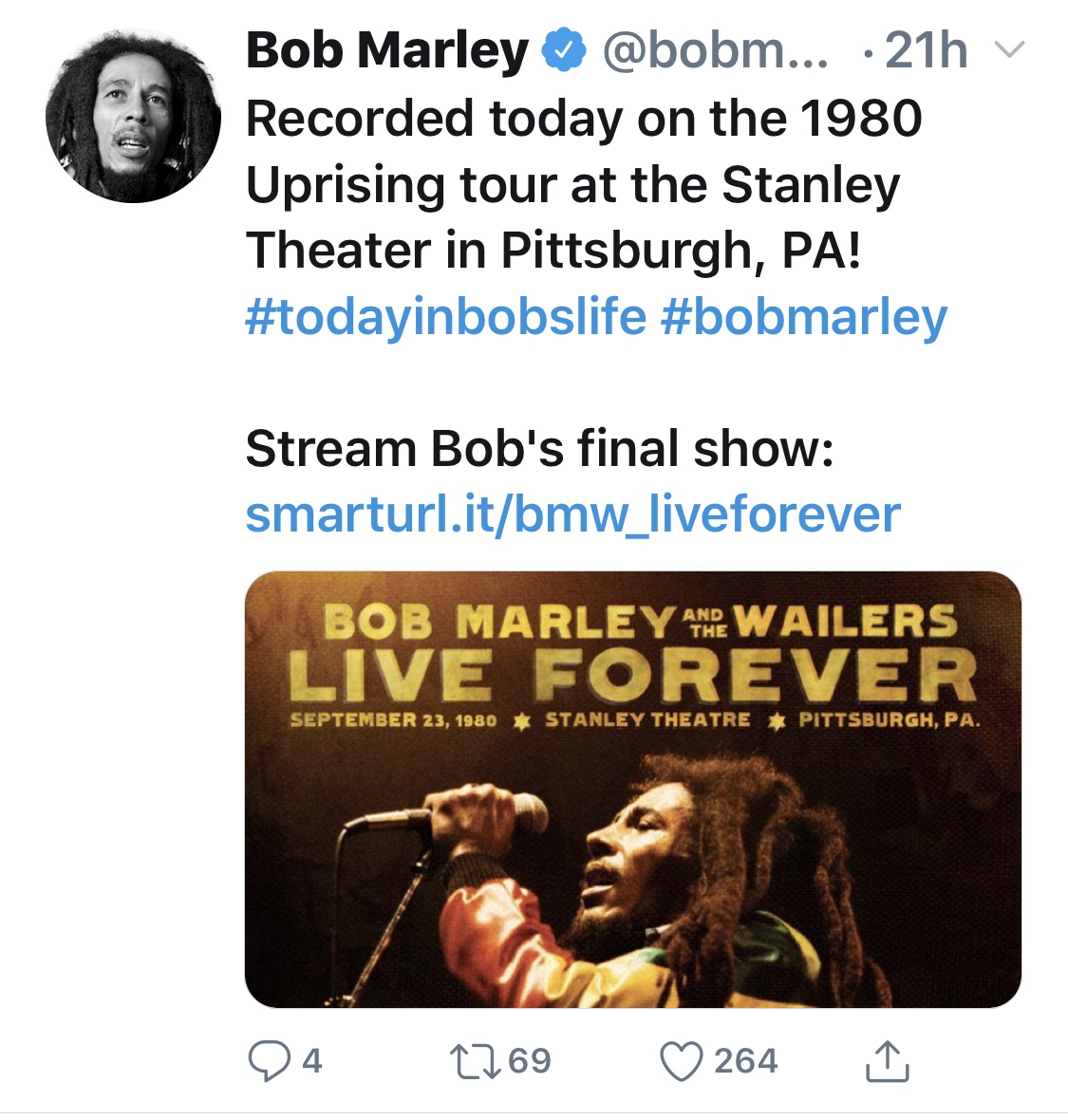 Bob Marley estate remembers his last show in Pittsburgh